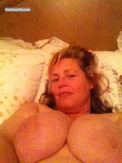 Tit Flash: Wife's Extremely Big Tits (Selfie) - Topless SV from United States